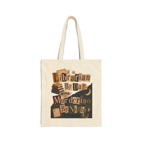 Librarian By Day, Murderino By Night Cotton Canvas Tote Bag