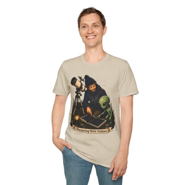Stargazing with Visitors T-Shirt — Astronomy Alien Stargazing Map Tee