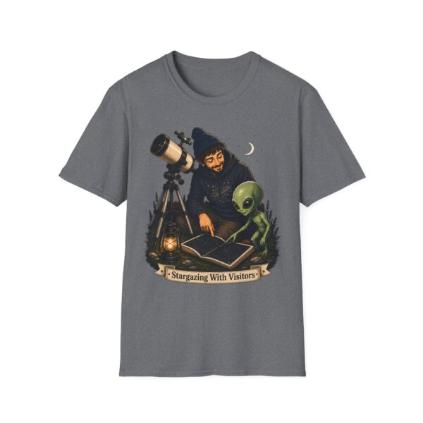 Stargazing with Visitors T-Shirt — Astronomy Alien Stargazing Map Tee