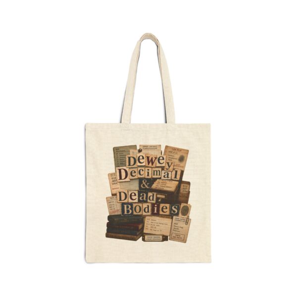 Dewey Decimal & Dead Bodies Vintage Library Mystery Tote Bag