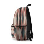 Backpack - Pink Green and White Diamond Geometric Pattern Print