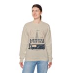 Airwaves After Dark Retro Radio Crewneck — Ham Radio Antenna Sweatshirt