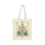 Southwestern Cactus Tote Bag — Boho Desert Succulent Canvas Tote
