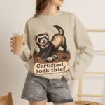 Certified Sock Thief Sweatshirt — Cute Ferret/Weasel Graphic Crewneck