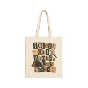 I Check Out Books & Cold Cases Vintage True-Crime Booklover Canvas Tote