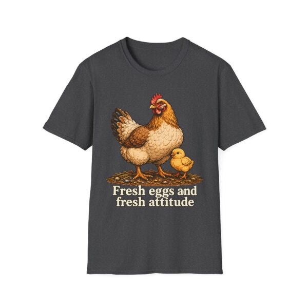 Chicken Farm T-Shirt — "Fresh Eggs and Fresh Attitude" Hen & Chick Tee