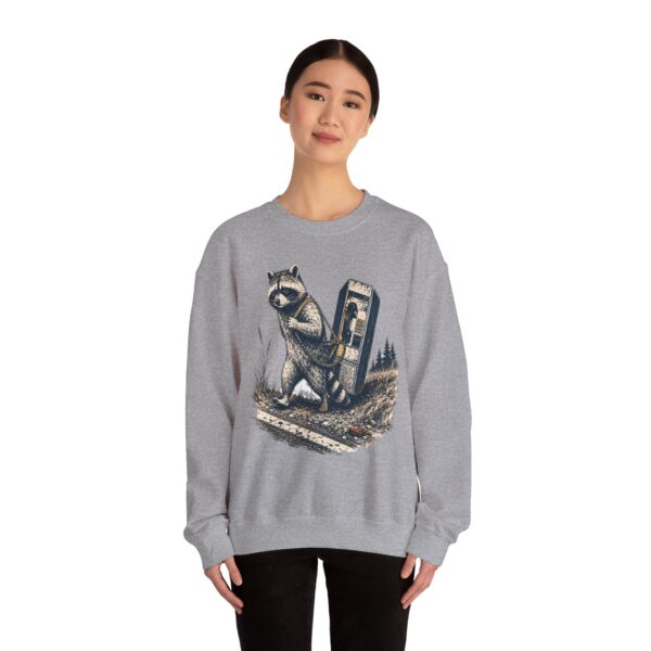 Raccoon in Ditch Vintage Crewneck Sweatshirt — Retro Payphone Graphic