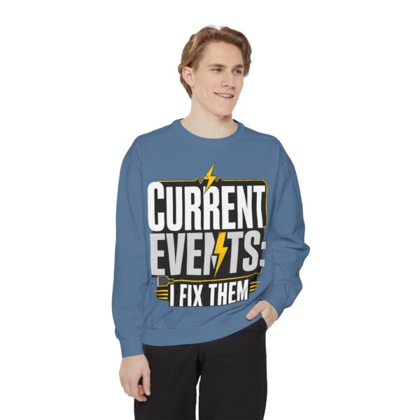 Electrician Crewneck Sweatshirt — "Current Events: I Fix Them"