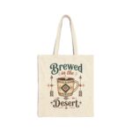 Brewed in the Desert Canvas Tote – Southwestern Coffee Lover Bag