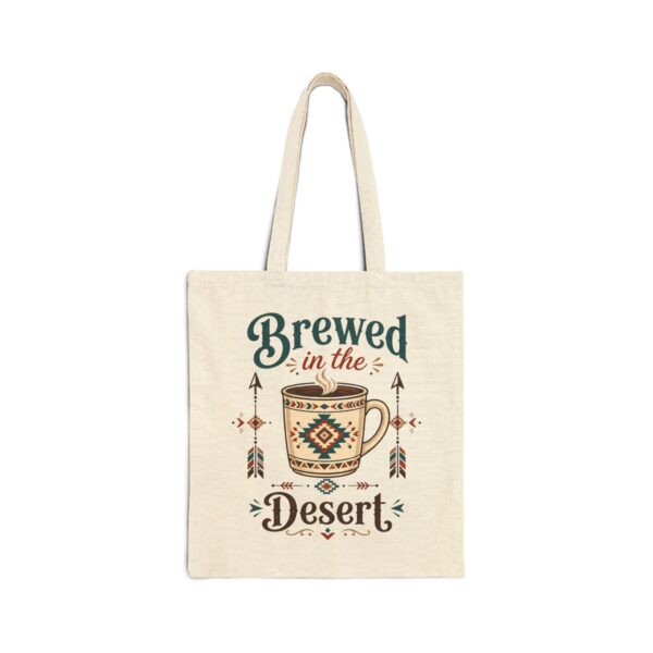 Brewed in the Desert Canvas Tote – Southwestern Coffee Lover Bag