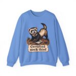 Certified Sock Thief Sweatshirt — Cute Ferret/Weasel Graphic Crewneck