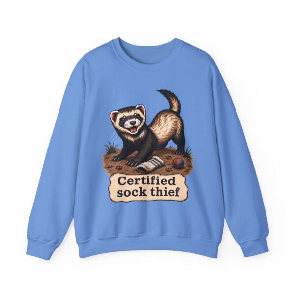 Certified Sock Thief Sweatshirt — Cute Ferret/Weasel Graphic Crewneck