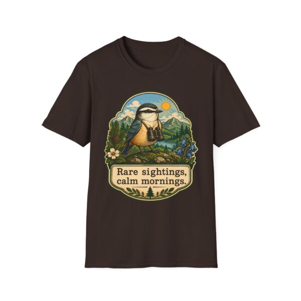 Rare Sightings Calm Mornings bird illustration T-Shirt | nature hiking outdoors