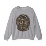 Vintage Woodcut Mushroom Basket Crewneck Sweatshirt