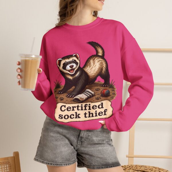 Certified Sock Thief Sweatshirt — Cute Ferret/Weasel Graphic Crewneck