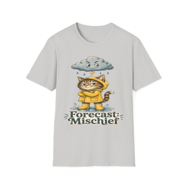 Cat Forecast T-Shirt — "Forecast: Mischief" Cute Rainy Day Cat Tee