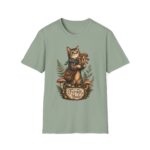 Cat Forager T-Shirt — Cute Kitten Holding Mushrooms “Forage Mode”