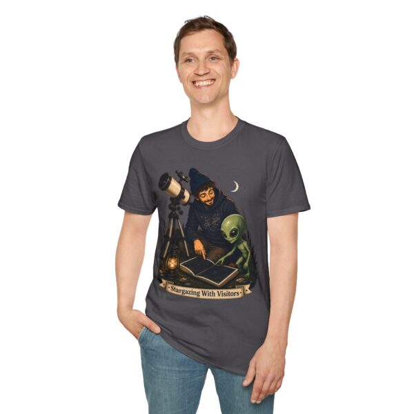Stargazing with Visitors T-Shirt — Astronomy Alien Stargazing Map Tee