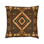 Square Pillow - Southwestern Diamond Throw Pillow - Boho Native Pattern Accent Cushion
