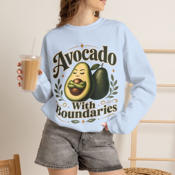 Avocado With Boundaries Crewneck Sweatshirt — Funny Avocado Graphic Pullover