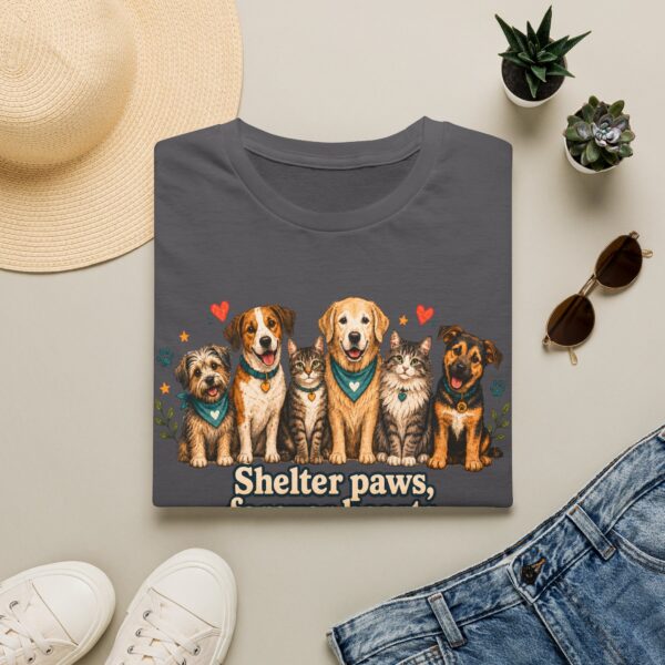 Shelter Paws Forever Hearts Rescue Dogs & Cats Adoption T-Shirt