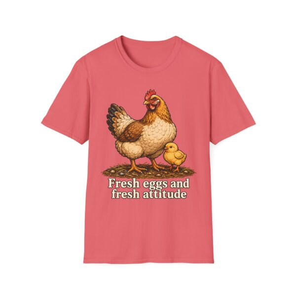 Chicken Farm T-Shirt — "Fresh Eggs and Fresh Attitude" Hen & Chick Tee