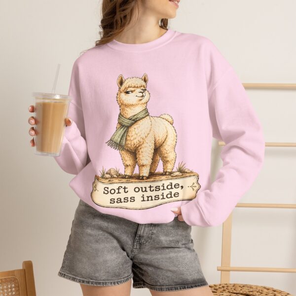 Alpaca Crewneck Sweatshirt – "Soft outside, sass inside" Cozy Graphic Pullover