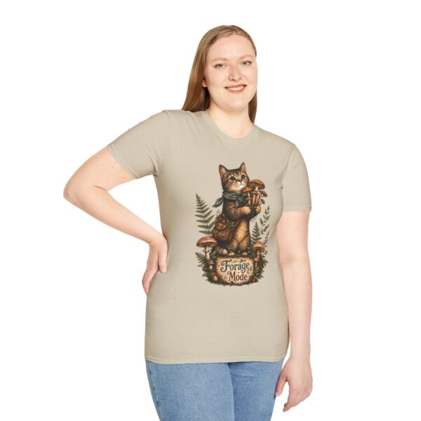 Cat Forager T-Shirt — Cute Kitten Holding Mushrooms “Forage Mode”