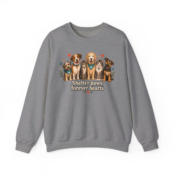 Shelter Paws Crewneck Sweatshirt — "Shelter Paws, Forever Hearts" Rescue Dog & Cat Pullover