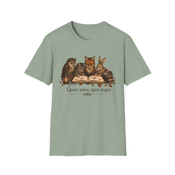 Reading Forest Animals T-Shirt — "Quiet Paws, Open Pages" Book Lover Tee