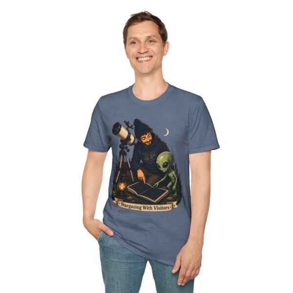 Stargazing with Visitors T-Shirt — Astronomy Alien Stargazing Map Tee