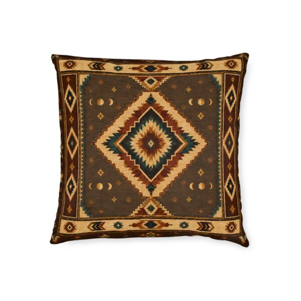 Square Pillow - Southwestern Diamond Throw Pillow - Boho Native Pattern Accent Cushion