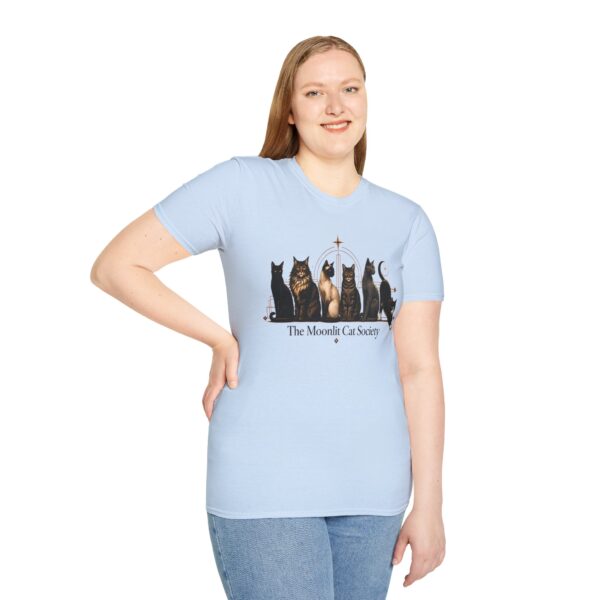 Moonlit Cat Society Graphic Tee - Cat Moonlight Shirt