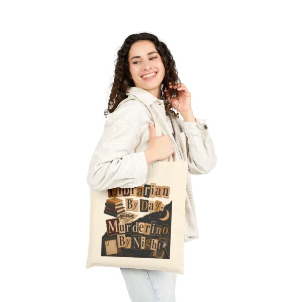 Librarian By Day, Murderino By Night Cotton Canvas Tote Bag