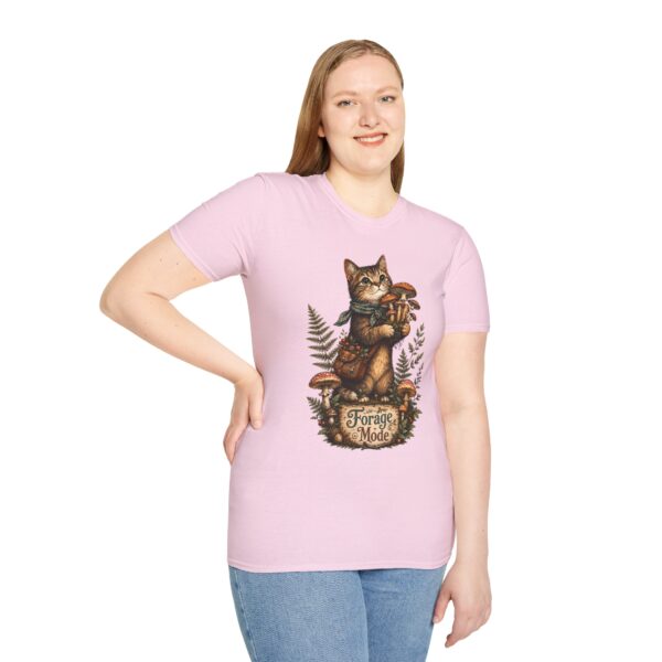 Cat Forager T-Shirt — Cute Kitten Holding Mushrooms “Forage Mode”