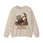 Certified Sock Thief Sweatshirt — Cute Ferret/Weasel Graphic Crewneck
