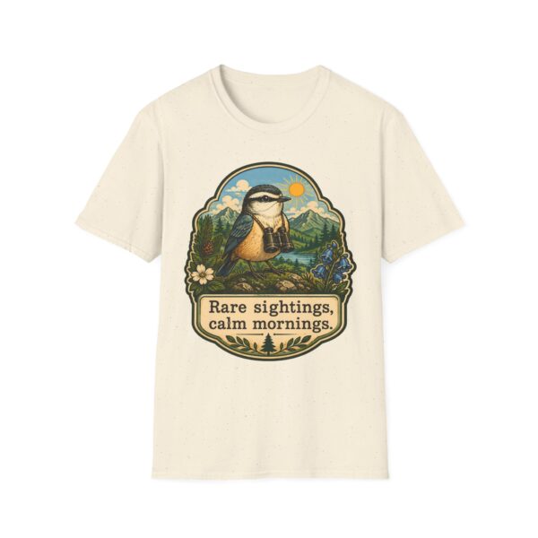 Rare Sightings Calm Mornings bird illustration T-Shirt | nature hiking outdoors