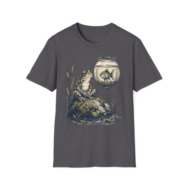 Vintage Frog & Floating Fishbowl T-Shirt — Whimsical Nature Tee