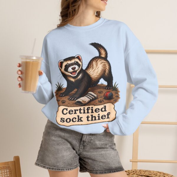 Certified Sock Thief Sweatshirt — Cute Ferret/Weasel Graphic Crewneck