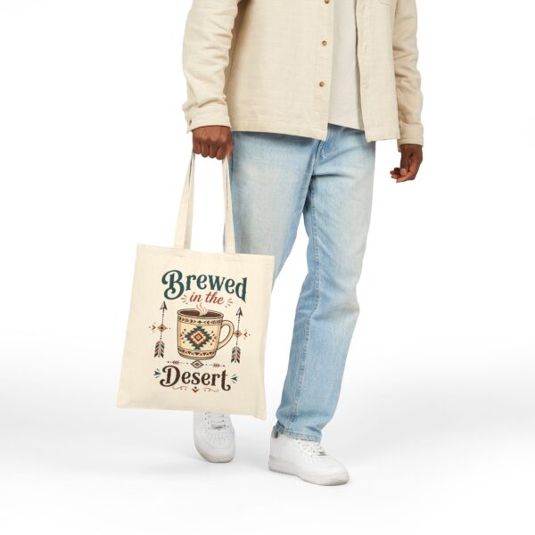 Brewed in the Desert Canvas Tote – Southwestern Coffee Lover Bag