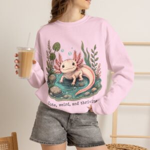 Axolotl Crewneck Sweatshirt — Cute, Weird & Thriving Graphic