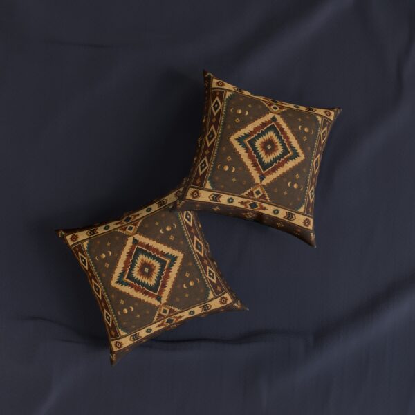 Square Pillow - Southwestern Diamond Throw Pillow - Boho Native Pattern Accent Cushion