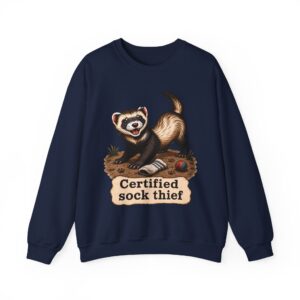 Certified Sock Thief Sweatshirt — Cute Ferret/Weasel Graphic Crewneck