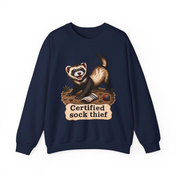 Certified Sock Thief Sweatshirt — Cute Ferret/Weasel Graphic Crewneck