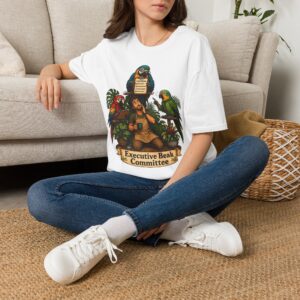 Executive Beak Committee T-Shirt — Photoreal Exotic Parrot Portrait