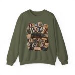 Sweatshirt — "Too Many Books, Too Many Bodies" Cozy Reader Crewneck