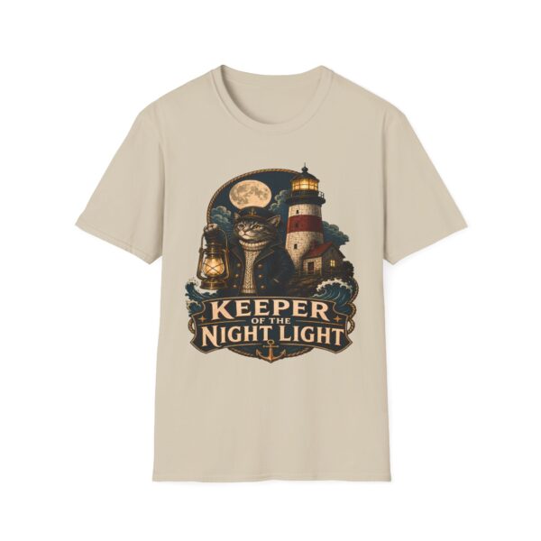 Keeper of the Night Lighthouse Cat T-Shirt — Night Light Graphic Tee