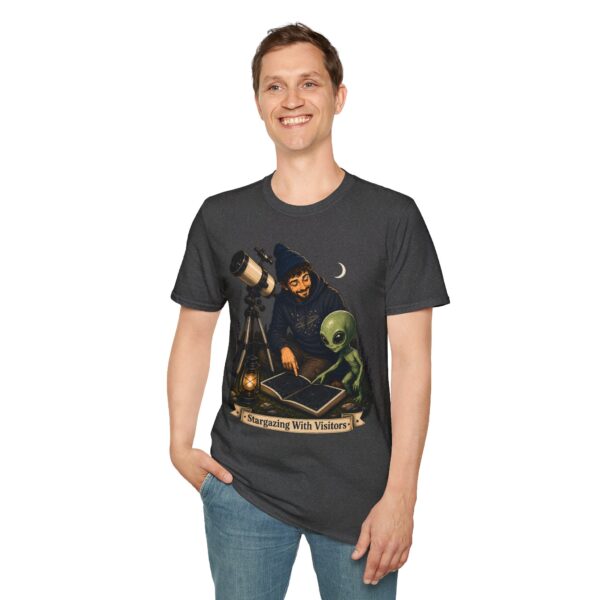 Stargazing with Visitors T-Shirt — Astronomy Alien Stargazing Map Tee