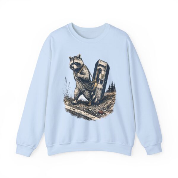 Raccoon in Ditch Vintage Crewneck Sweatshirt — Retro Payphone Graphic