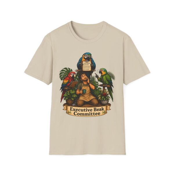 Executive Beak Committee T-Shirt — Photoreal Exotic Parrot Portrait